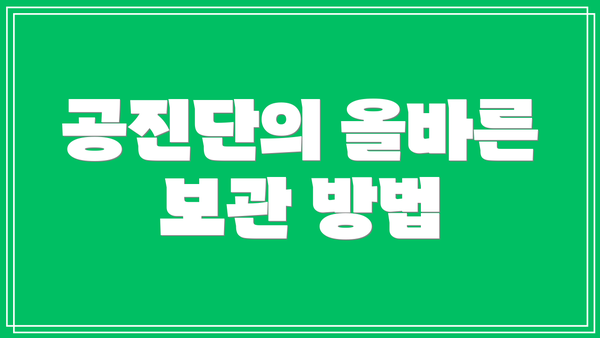 공진단의 올바른 보관 방법