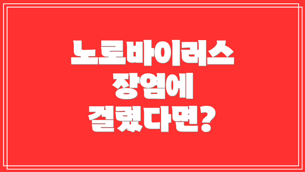 노로바이러스 장염에 걸렸다면?