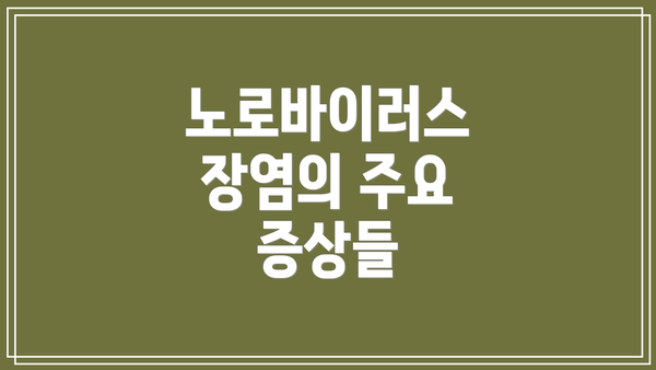노로바이러스 장염의 주요 증상들