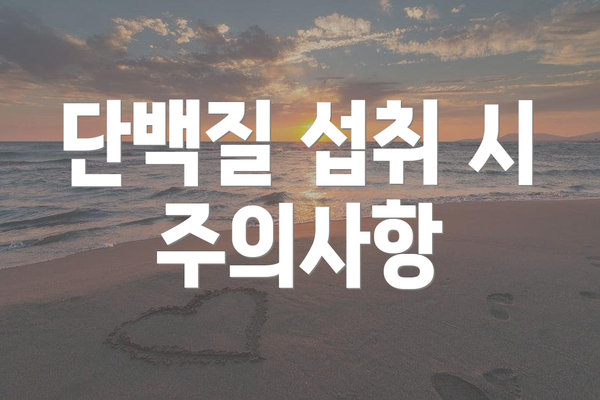 단백질 섭취 시 주의사항