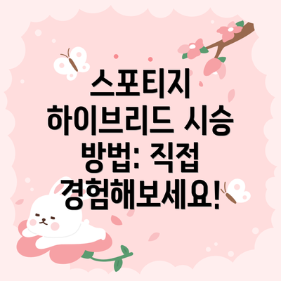 스포티지 하이브리드 시승 방법: 직접 경험해보세요!