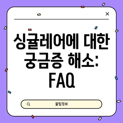 싱귤레어에 대한 궁금증 해소: FAQ