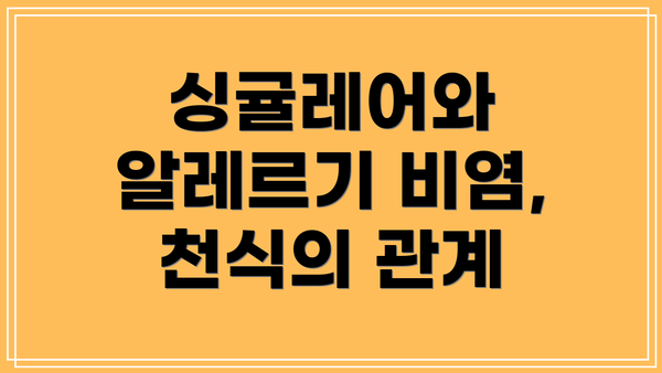 싱귤레어와 알레르기 비염, 천식의 관계