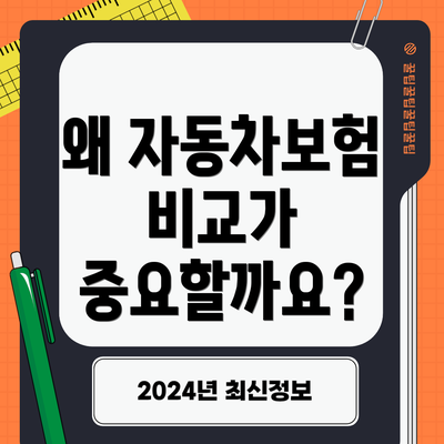 왜 자동차보험 비교가 중요할까요?