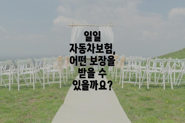 일일 자동차보험, 어떤 보장을 받을 수 있을까요?