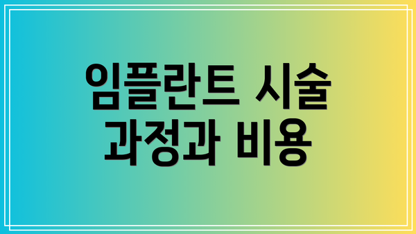 임플란트 시술 과정과 비용