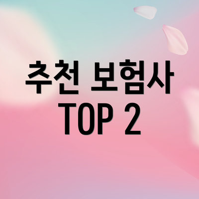 추천 보험사 TOP 2