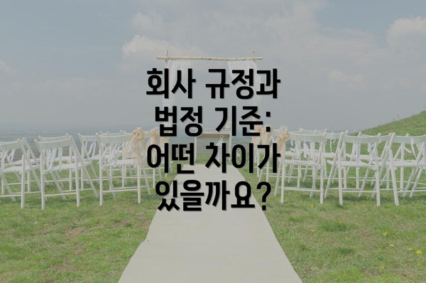 회사 규정과 법정 기준: 어떤 차이가 있을까요?