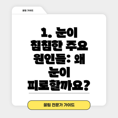 1. 눈이 침침한 주요 원인들: 왜 눈이 피로할까요?