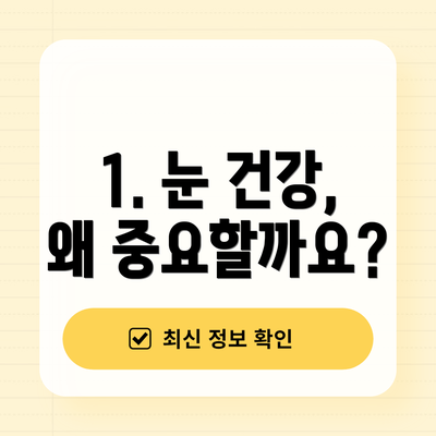 1. 눈 건강, 왜 중요할까요?