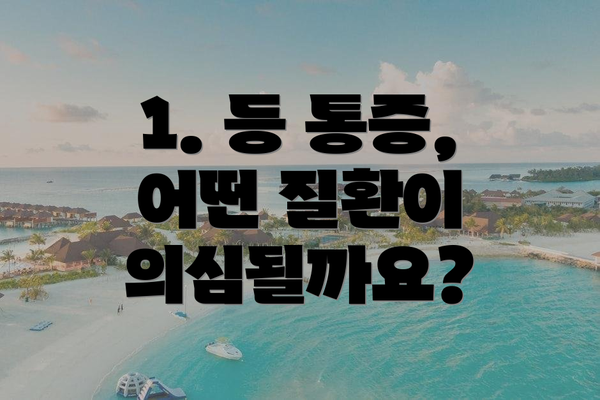1. 등 통증, 어떤 질환이 의심될까요?