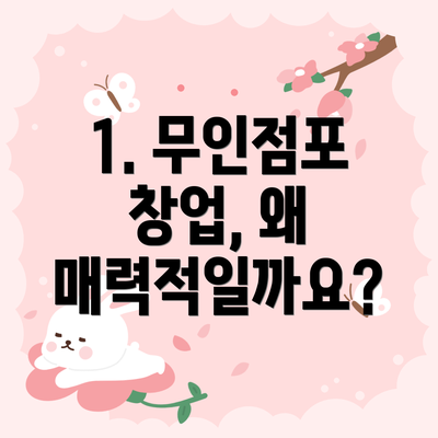 1. 무인점포 창업, 왜 매력적일까요?