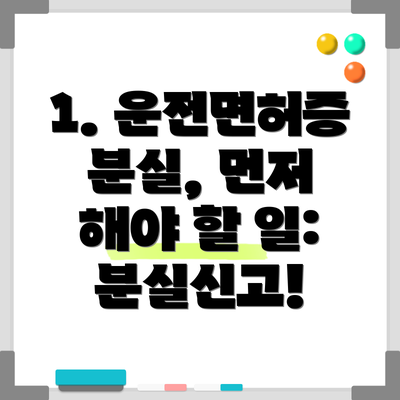 1. 운전면허증 분실, 먼저 해야 할 일: 분실신고!