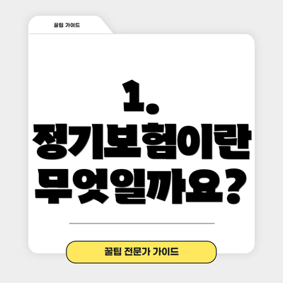 1. 정기보험이란 무엇일까요?