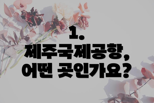 1. 제주국제공항, 어떤 곳인가요?
