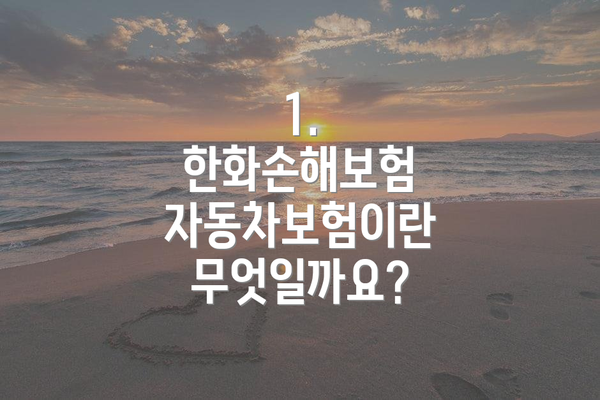 1. 한화손해보험 자동차보험이란 무엇일까요?