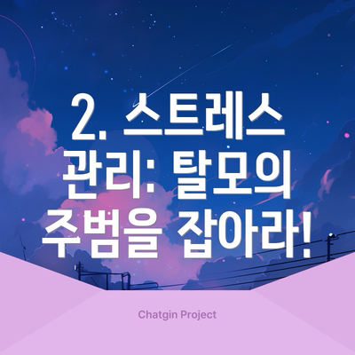 2. 스트레스 관리: 탈모의 주범을 잡아라!