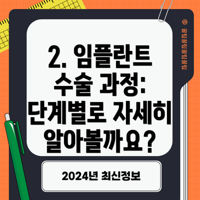 2. 임플란트 수술 과정: 단계별로 자세히 알아볼까요?