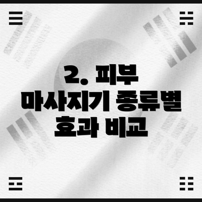 2. 피부 마사지기 종류별 효과 비교
