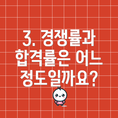 3. 경쟁률과 합격률은 어느 정도일까요?