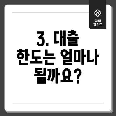 3. 대출 한도는 얼마나 될까요?