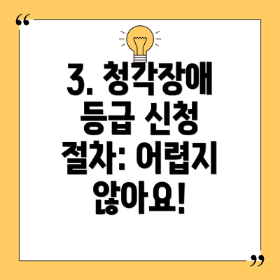 3. 청각장애 등급 신청 절차: 어렵지 않아요!
