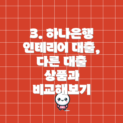 3. 하나은행 인테리어 대출,  다른 대출 상품과 비교해보기