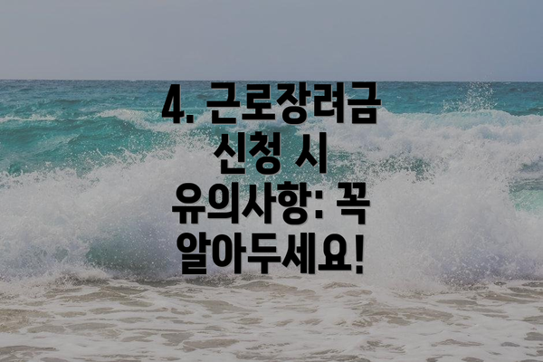 4. 근로장려금 신청 시 유의사항: 꼭 알아두세요!