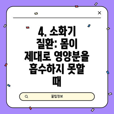 4. 소화기 질환: 몸이 제대로 영양분을 흡수하지 못할 때