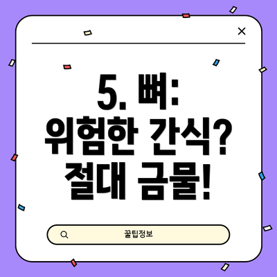 5. 뼈: 위험한 간식?  절대 금물!