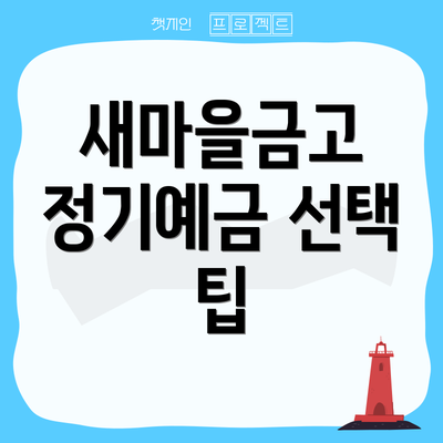 새마을금고 정기예금 선택 팁