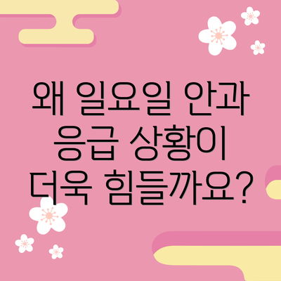 왜 일요일 안과 응급 상황이 더욱 힘들까요?