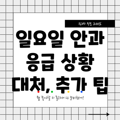 일요일 안과 응급 상황 대처, 추가 팁