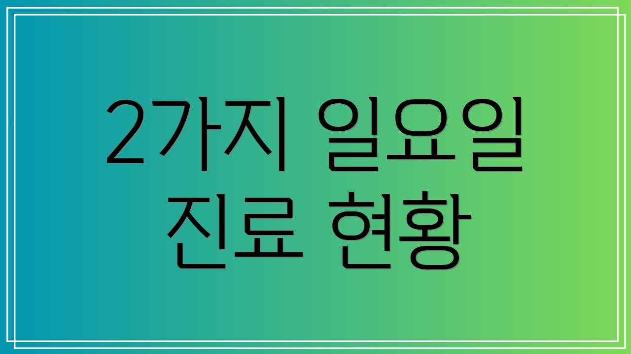 2가지 일요일 진료 현황