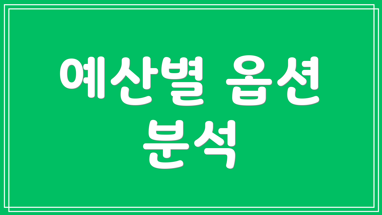 예산별 옵션 분석