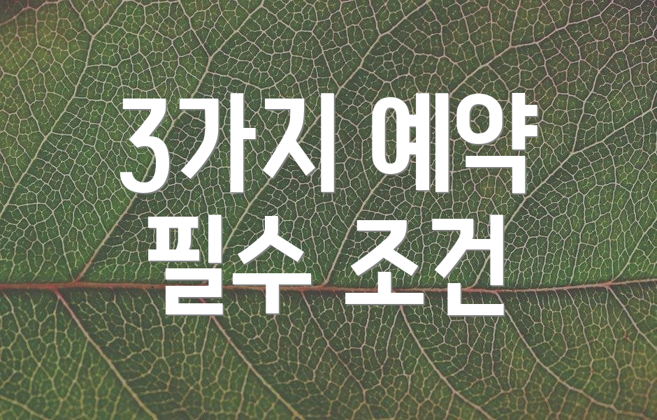 3가지 예약 필수 조건