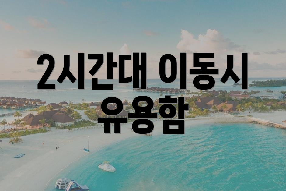 2시간대 이동시 유용함