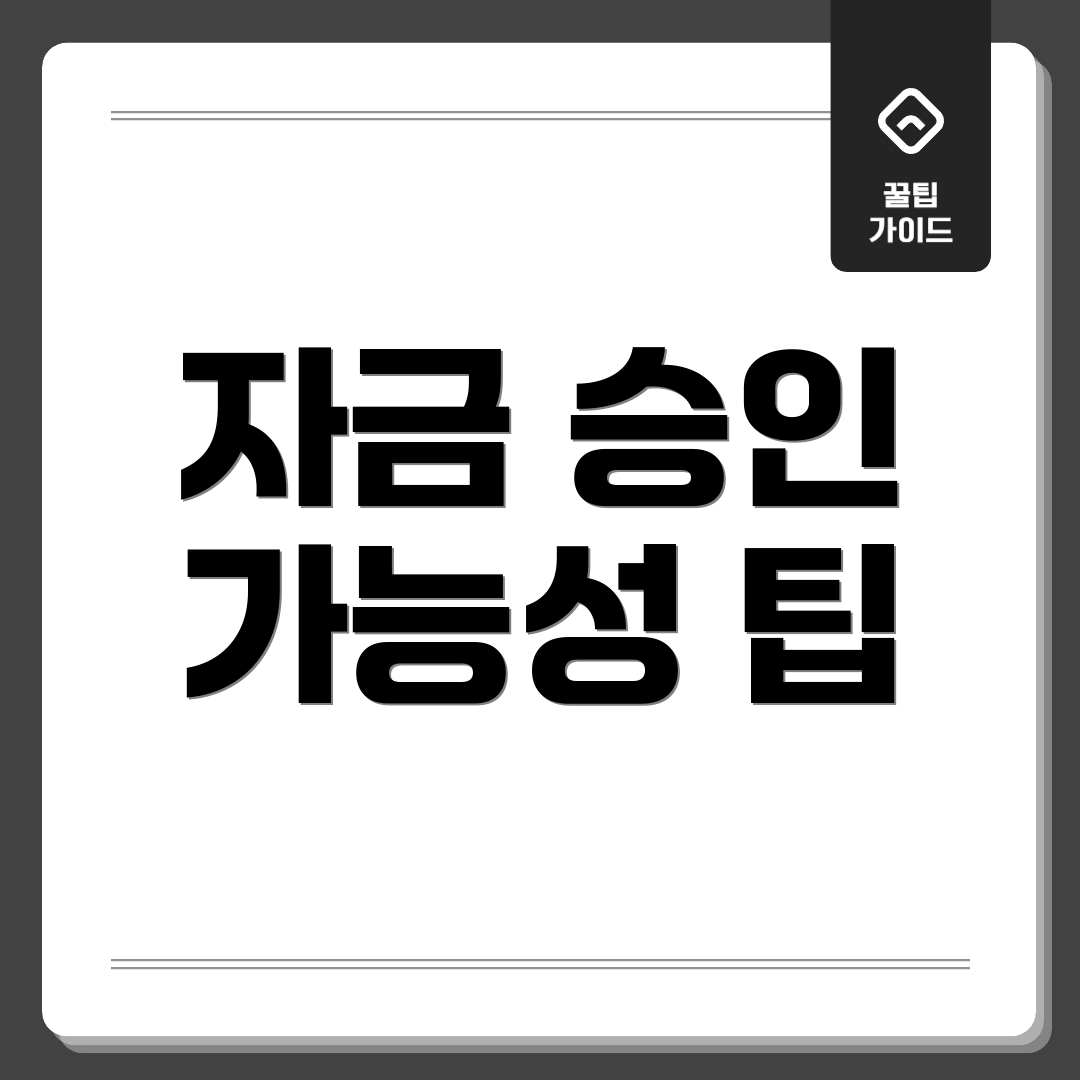 자금 승인 가능성 팁