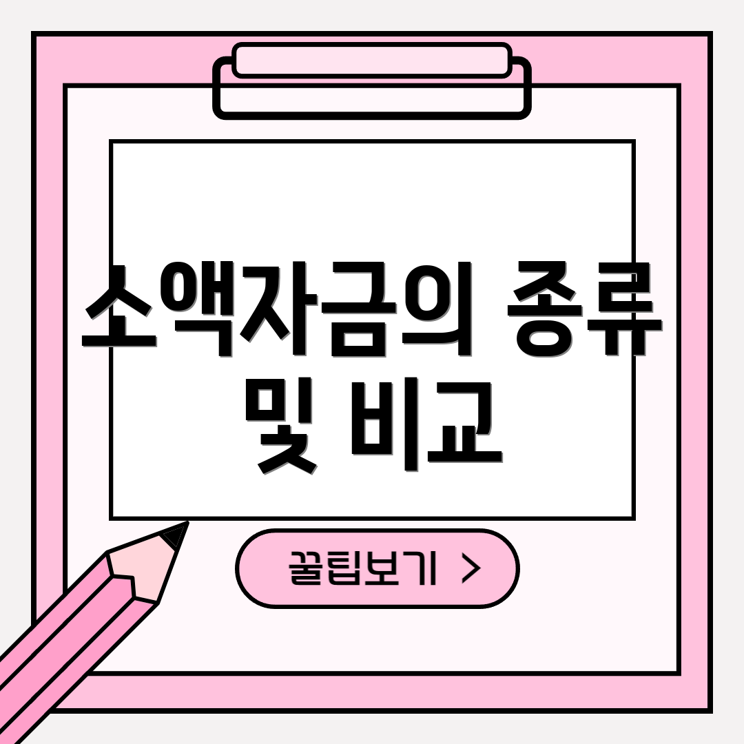 소액자금의 종류 및 비교