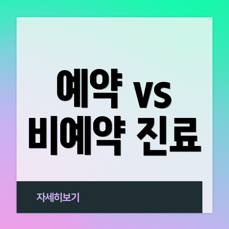 예약 vs 비예약 진료