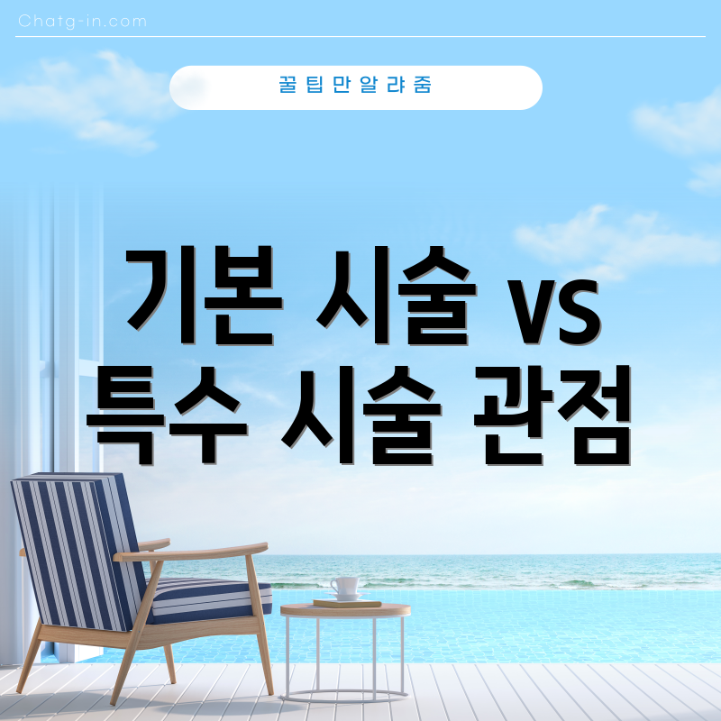 기본 시술 vs 특수 시술 관점
