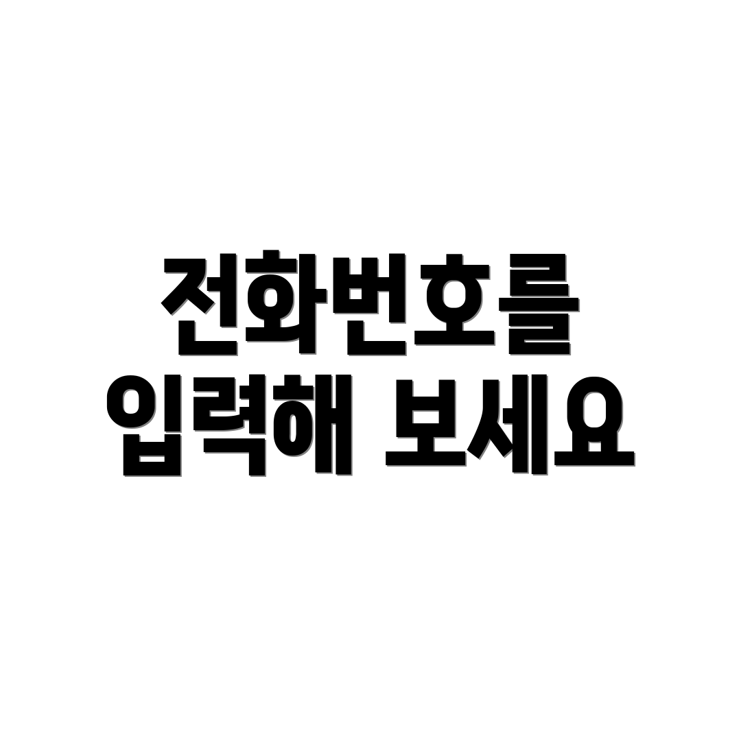 전화번호를 입력해 보세요