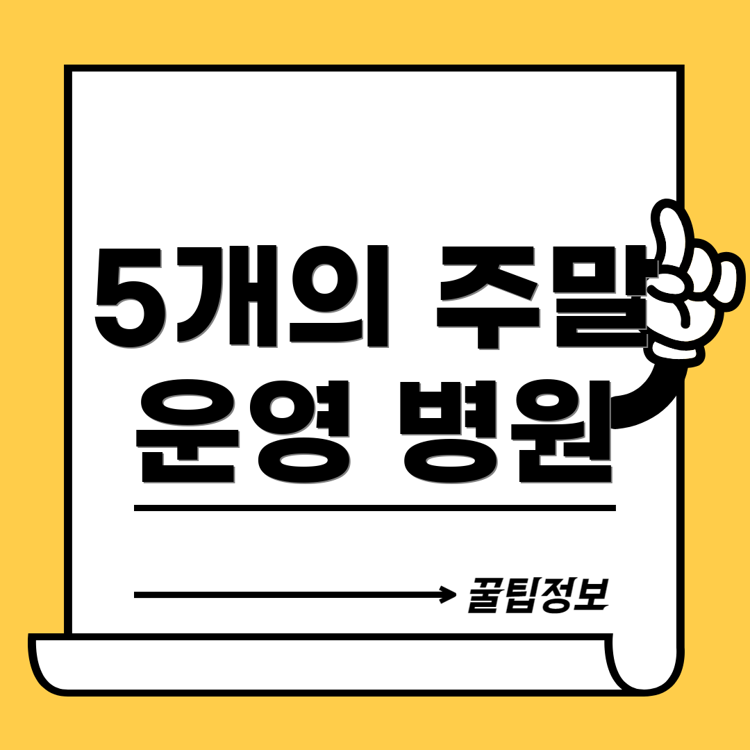 5개의 주말 운영 병원