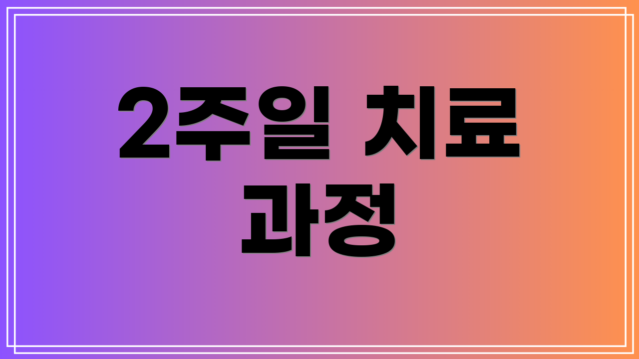 2주일 치료 과정