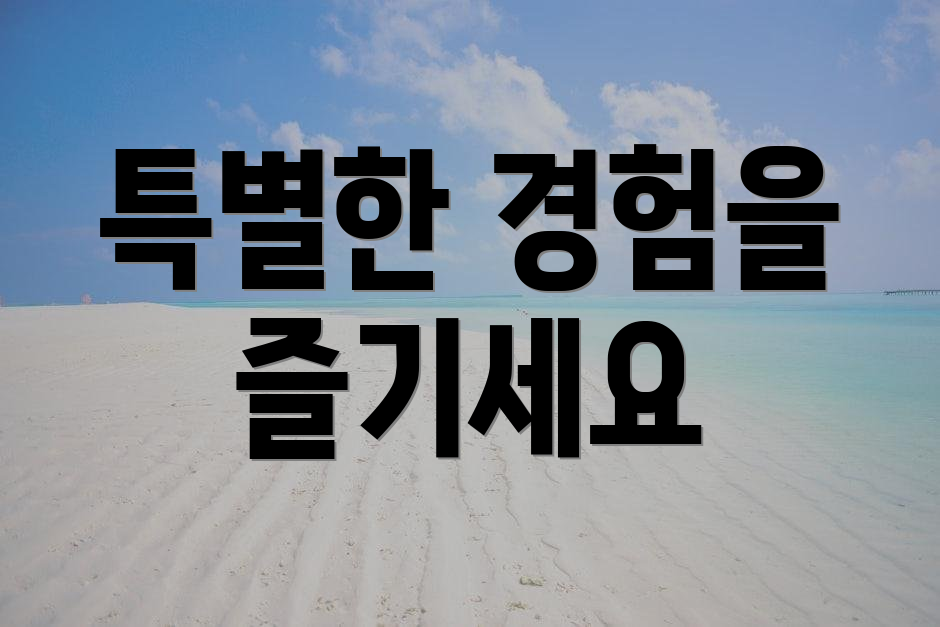 특별한 경험을 즐기세요
