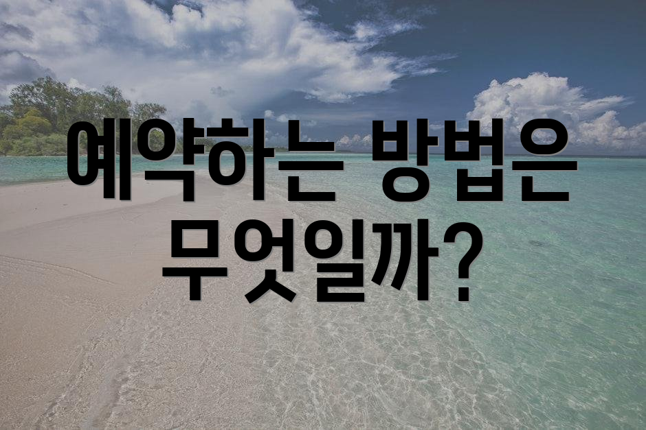 예약하는 방법은 무엇일까?