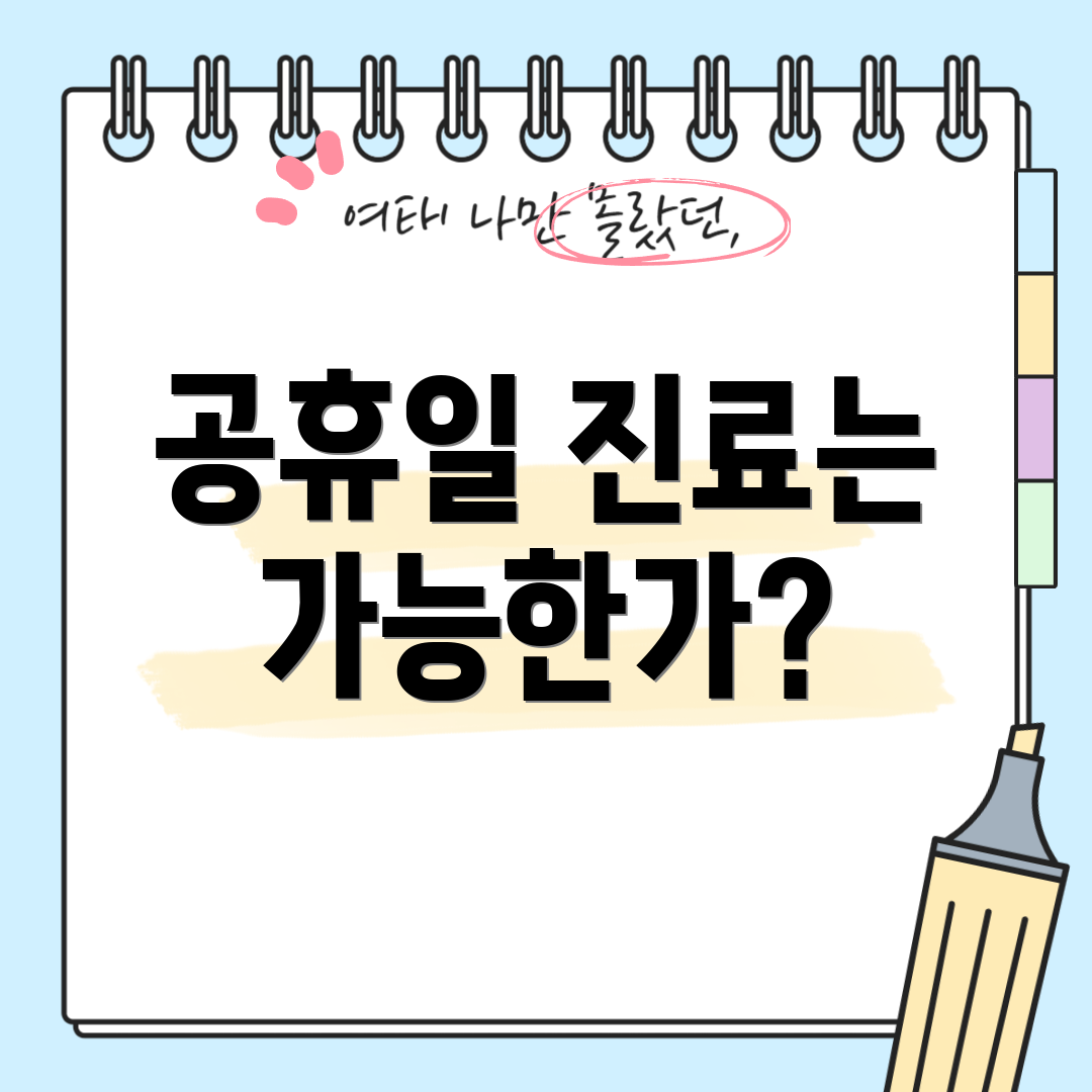 공휴일 진료는 가능한가?