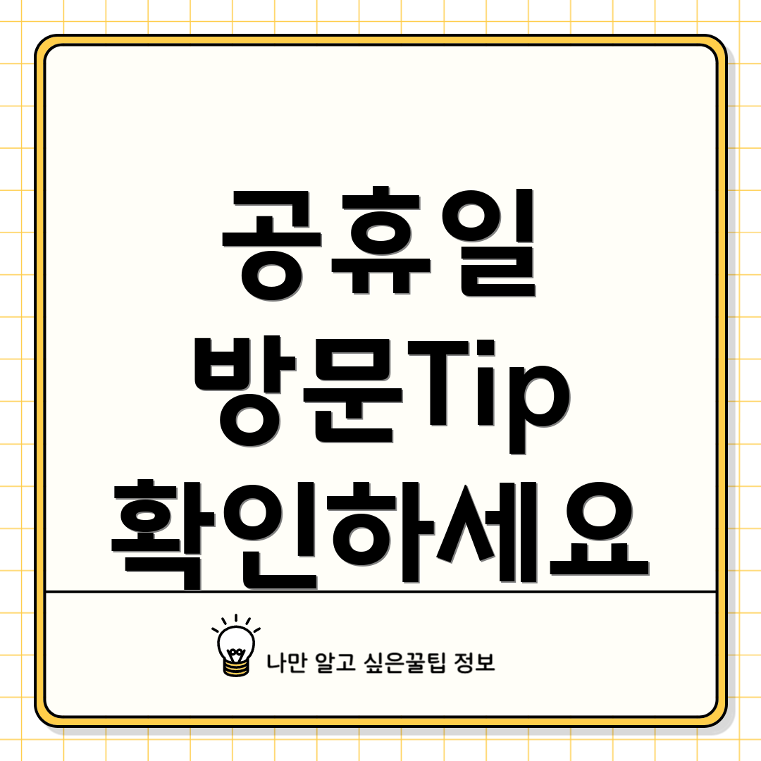 공휴일 방문Tip 확인하세요