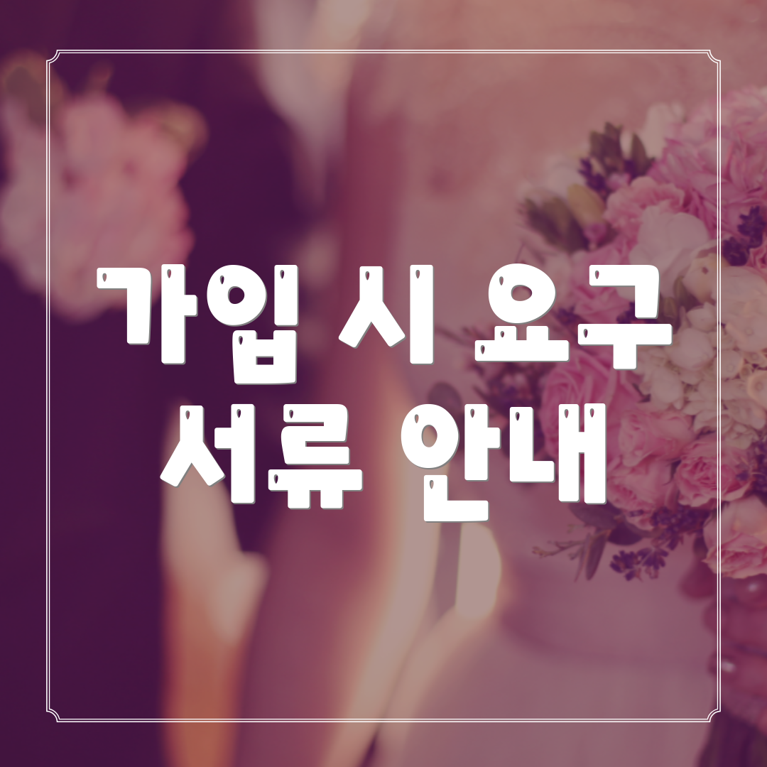 가입 시 요구 서류 안내