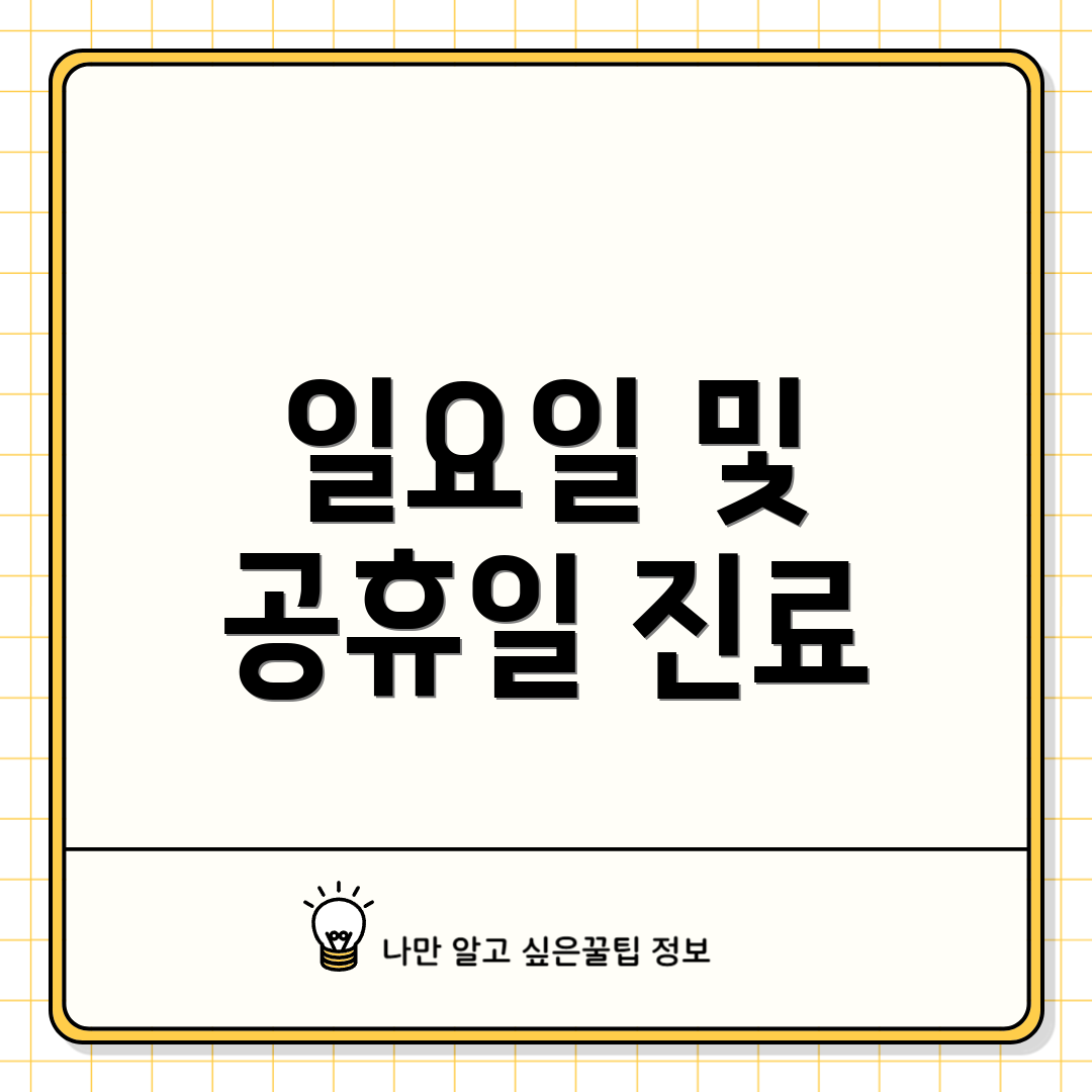 일요일 및 공휴일 진료